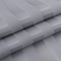 Rideau de douche en polyester rayé gris classique épaissi bain imperméable oeillets décoratifs en acier inoxydable