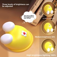Veilleuse en silicone à aspiration magnétique Huang Xiaomei, design de dessin animé personnalisé, réglage de la luminosité à trois niveaux, protection des yeux