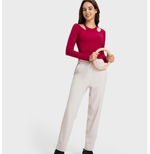 Pantalones recortados de pierna recta de secado rápido, pantalones de ejercicio de Yoga sueltos informales para mujeres con alta elasticidad y desnudez agradable a la piel - Product Image 5