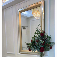 Meuble de salon miroir en promotion, console de luxe dorée, buffet miroir pour la décoration de la maison et des hôtels