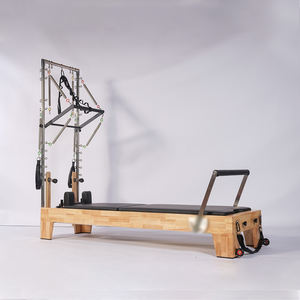 スタジオ商業耐久性ヨガオークウッドピラティスリフォーマー機械ヨガピラティスリフォーマー機器木製ピラティスリフォーマーハーフタワー付き - Product Image 2
