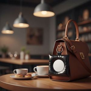 Portable Puffer Makeup Square Travel Mini Pocket Mirror Keychain Bag Pendant Decoration <b>for</b> Handbag - Product Image 5