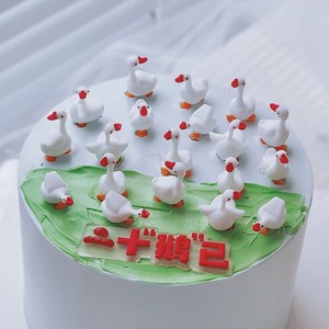 3D Mini Goose Cake Toppers Thirty Geese Standing Birthday Decoration Handmade Round Cake Decor - Product Image 4