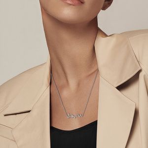 MULA <span class=keywords><strong>Collier</strong></span> de patte de chat d'amour ECG plaqué argent avec pendentif classique Chaîne à maillons Bijoux en alliage Cadeau de mariage Bracelet original - Product Image 5