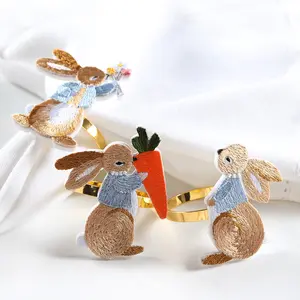 新しいウサギのナプキンリングお祝いナプキンリングニンジンナプキンボタン卸売