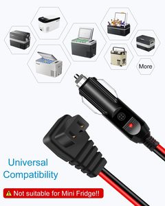 3.5m 14AWG <span class=keywords><strong>cordon</strong></span> d'alimentation de réfrigérateur de voiture DC 12 V/24V allume-cigare de voiture <span class=keywords><strong>pour</strong></span> réfrigérateur 12 volts congélateur portable refroidisseur électrique - Product Image 6