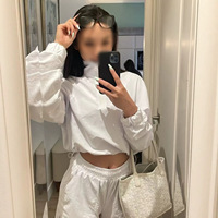 Ensemble 2 pièces Alogant pour femme : veste d'été unie à demi-zip, col montant, coupe ample sportive et décontractée, UPF30, en coton, avec short au-dessus du genou