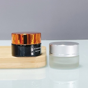 <b>Custom</b> Cosmetic pink Glass Eye Cream Jar 5g 10g 15g 20g 30g Small Cosmetic Jar <b>Lip</b> Balm <b>Scrub</b> Empty <b>Containers</b> with Lid - Product Image 2
