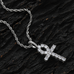 SP003 Collier pendentif croix en argent <span class=keywords><strong>sterling</strong></span> 925 serti de zircons cubiques avec chaîne torsadée, style hip-hop, pour fiançailles et cadeau de fête - Product Image 4