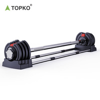 Ensemble d'haltères, de barres et de kettlebells multifonctionnels réglables TOPKO 3 en 1 pour la maison et la salle de sport