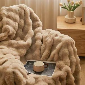 Offre Spéciale vente en gros hiver doux chaud jeter couverture de luxe moelleux <span class=keywords><strong>fausse</strong></span> <span class=keywords><strong>fourrure</strong></span> couvertures lestées pour lit - Product Image 3