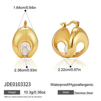 Boucles d'oreilles Huggie Gaovo Niche Premium Design Perle, en acier inoxydable et titane plaqué or 18 carats, bijoux de mode pour femmes
