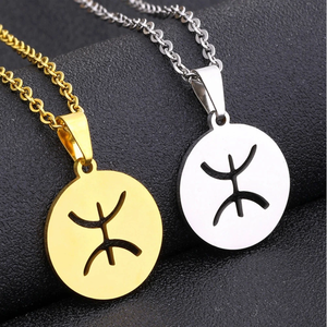 Colliers vintage avec symbole berbère africain pour femmes, bijoux berbères kabyles, lettre amazighe, amulette ethnique puissante - Product Image 1