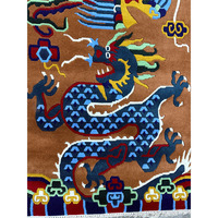 Tapis de haute qualité en pure laine tuftée à la main, design Ushak classique, à poils ras, couleur unie, avec envers en latex durable