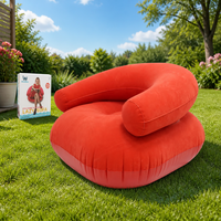 Fauteuil gonflable en forme de U avec accoudoirs, canapé paresseux en PVC floqué épaissi pour salon