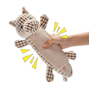 Peluş dolu köpek oyuncak karikatür hayvan tasarım gıcırtılı oyuncaklar yumuşak dayanıklı kumaş kapalı açık hediyeler için komik interaktif oyun - Product Image 1