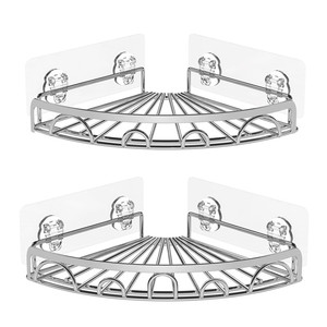 Estante de Almacenamiento Triangular de Pared de 2 Niveles con Adhesivo Fuerte <span class=keywords><strong>ANA</strong></span>, Juego de Organizador de Ducha Esquinero para Baño y <span class=keywords><strong>Cocina</strong></span> - Product Image 2