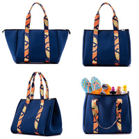 Sac fourre-tout en néoprène perforé personnalisé de haute qualité pour femmes avec petite pochette, idéal pour l'été et la plage – Vente en gros
