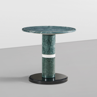 Table d'appoint ronde de style moderne Evelyn pour salon de villa, table d'appoint de luxe en pierre pour chambre d'hôtel, meuble d'angle décoratif