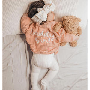 Hot Sale Warm Winter Herbst Design Plain Farbe Kinder Basic Kleidung Rundhals ausschnitt Pullover für Mädchen Weihnachten Kid Strick pullover - Product Image 6