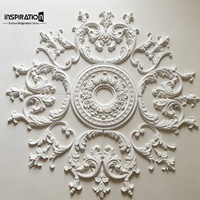 Ornement de plafond GRG personnalisé, motif orné sur mesure, matériau GRG, rosette décorative en plâtre pour maison de luxe, villa, salon