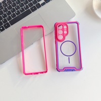 Coque Hybride 2-en-1 à Contraste de Couleurs pour Samsung S26 Ultra S25 S24, Chargement Sans Fil, en TPU et PC, Magnétique – Vente en Gros Usine