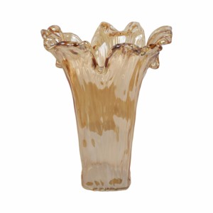 Vaso in vetro con bordo ondulato per l'arredamento del soggiorno, moderno, da tavolo, per uso domestico - Product Image 3