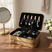 Boîte de rangement pour bijoux en cuir PU de luxe LG7278, personnalisée, pour bracelets, bagues, boucles d'oreilles, colliers, double face, emballage moderne