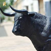 Escultura de Toro de Bronce de Tamaño Real RELONG, Alta Calidad, Personalizable, para Exteriores y Granjas