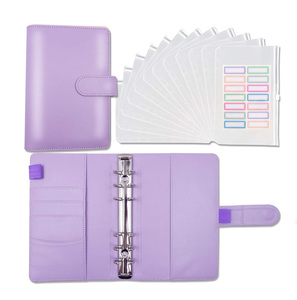 Pu Leather 6 Ring Custom Cash Envelope Budget System Planner Binder Budget Binder With Cash Envelopes