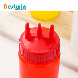 Bouteille Distributrice <span class=keywords><strong>de</strong></span> Sauce <span class=keywords><strong>Tomate</strong></span>, Mayonnaise et Ketchup en PE Souple à Trois Trous, Sans BPA, Qualité Alimentaire, 12-32oz, Personnalisable - Product Image 3