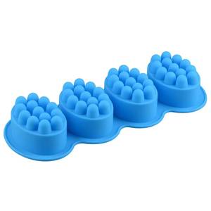 MUYULINS Factory 4-Cavity Oval Massage Silicone LFGB Food Grade Non-Stick BPA-Free Handmade <b>Soap</b> Mold - Product Image 1