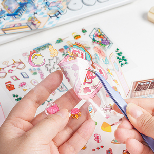 Lot de 3 autocollants décoratifs 3D personnalisables, motif chalet de conte de fées, pour carnet, scène miniature tridimensionnelle - Product Image 5