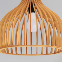LT230101 Luminaire suspendu rond en bois Cage à oiseaux Éclairage moderne Décoration suspendue Luminaires suspendus Lustre Suspension