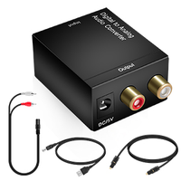 Adaptador Convertidor de Audio Digital a Analógico SY RCA Óptico Toslink Coaxial con Cable Óptico Decodificador 5.1 de Audio Mp3 para Coche