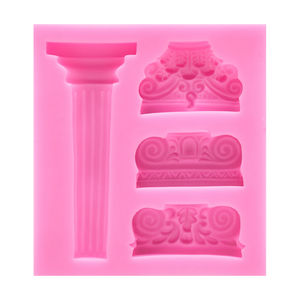 4 Uds 3D textura fina clásico simple Euro retro Palacio columna romana y forma de estigma molde de silicona DIY - Product Image 5