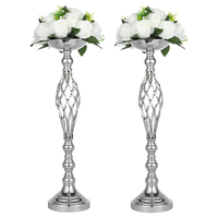 Décoration de maison centres de table de mariage Arrangement de fleurs de mariage Vases bougeoirs torsadés en métal pour tables de réception