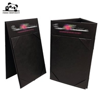 Porte-menu de table à deux faces, noir, pour cartes de vins, aspect pliable, couverture de menu personnalisable, couleurs et tailles, impression numérique