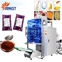Mesin pengemas vertikal VFFS otomatis 100-1000ml untuk cairan, saus, minyak & pasta, produktivitas tinggi