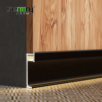 Profilés de Plinthe en Aluminium Noir, Support Mural d'Angle pour Bande Lumineuse LED, Lampe de Sol, Décoration Moderne d'Appartement