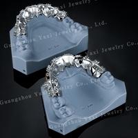 Grillz corporel invisible Hip Hop sur mesure en argent S925 avec technologie de micro-insertion, tailles 4 6 8 10 12, motif croix, unisexe, certifié