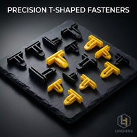 Clips de Fijación de Plástico en Forma de T Personalizados, Conectores Industriales Negros y Amarillos