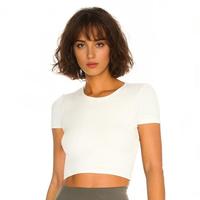 Camiseta Deportiva de Compresión para Mujer, Ajustada, de Nailon y Elastano, con Espalda Descubierta, para Pilates, Ropa Deportiva, Venta al Por Mayor