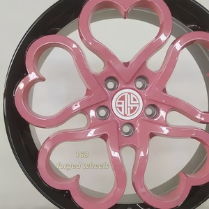 Jantes forgées monobloc personnalisées rose pâle brillant bicolore en forme de cœur pour BMW Mini Cooper Tesla Model 3 Volkswagen Golf <span class=keywords><strong>Polo</strong></span> - Product Image 2