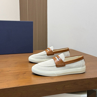 Mocassins Penny pour Hommes de Haute Qualité, Style Designer, en Toile et Cuir Patchwork, Chaussures Plates Décontractées Confortables pour la Marche Quotidienne