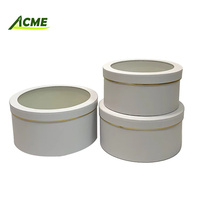 Round Cylinder Gift Box Gold Rim Cardboard Tube Box Flower Small Gift Packaging Box Custom Logo Wholesale Stock Available