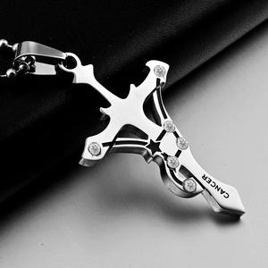 Colliers de mode vintage en acier inoxydable de luxe, étanches, avec signes du <span class=keywords><strong>zodiaque</strong></span> et croix, pour femmes et hommes - Product Image 4