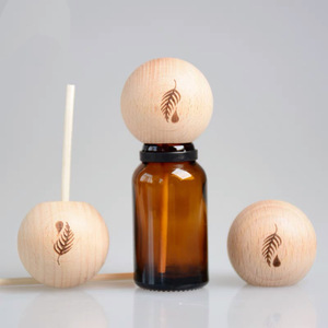 Diffusore in legno <span class=keywords><strong>di</strong></span> <span class=keywords><strong>faggio</strong></span> lucido top cappello rotondo con disegno foglia Laser - Product Image 6