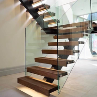 Mono Escalier flottant en acier au design moderne Escalier central caché populaire pour appartements Fabricants d'escaliers populaires