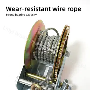 800lbs Salt Spray Wall Mounted3 Ton Lifting Wire Rope Manual Winch Mini Portable Hand Winch For Boats